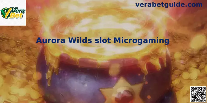 Cenário e interface temática do Aurora Wilds slot Microgaming